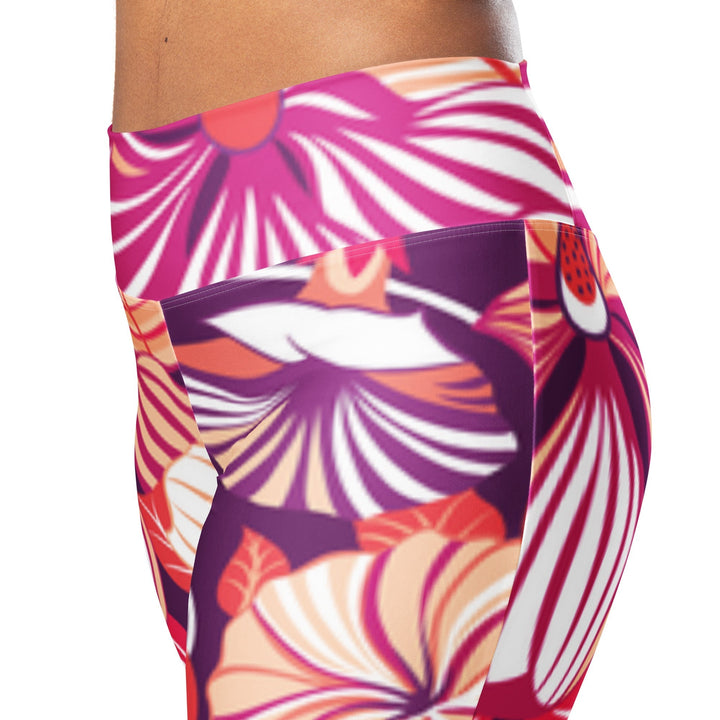 Shopron Bold Tropical Floral Print Flare Leggings
