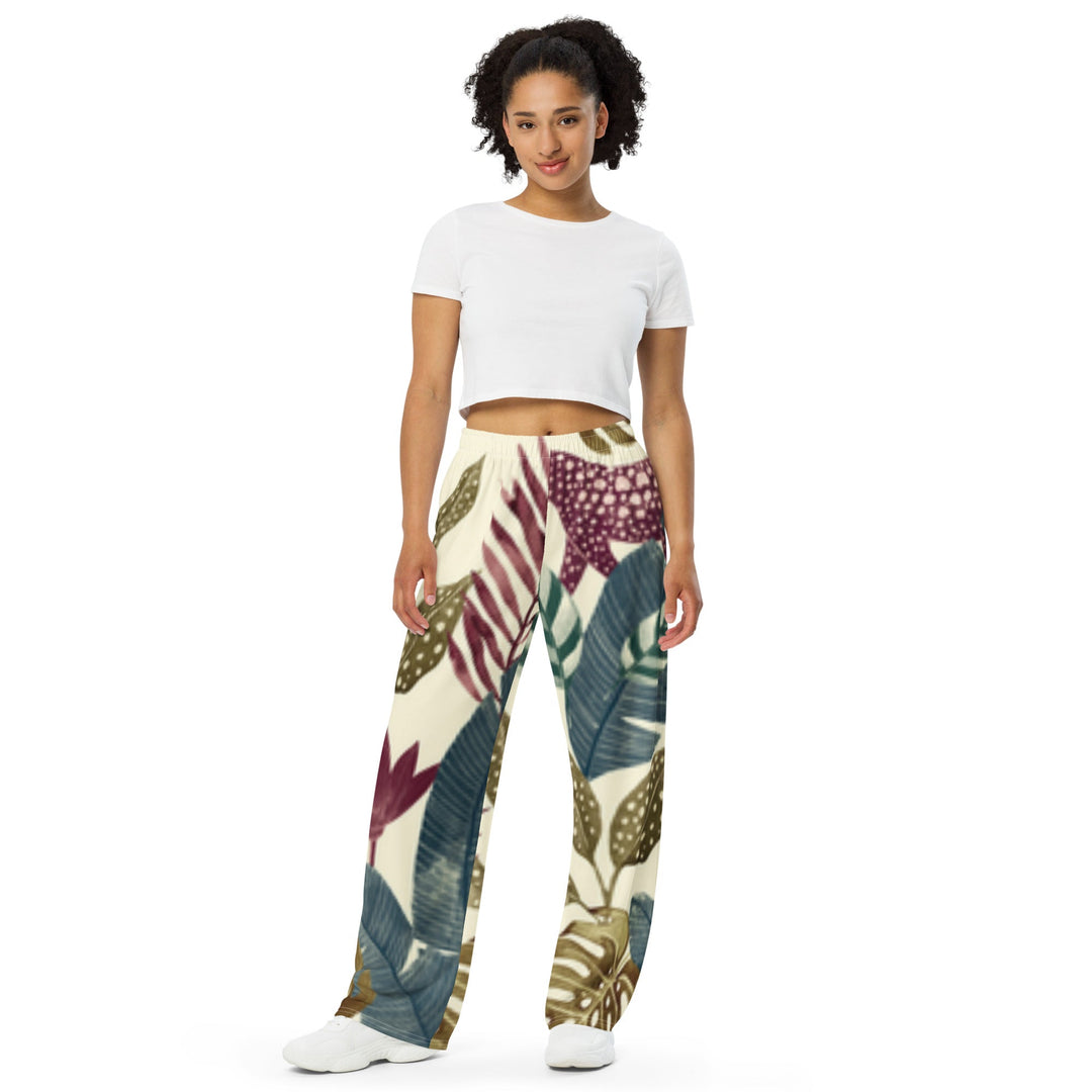 Shopron Vintage Jungle Safari Print Unisex Wide-Leg Pants