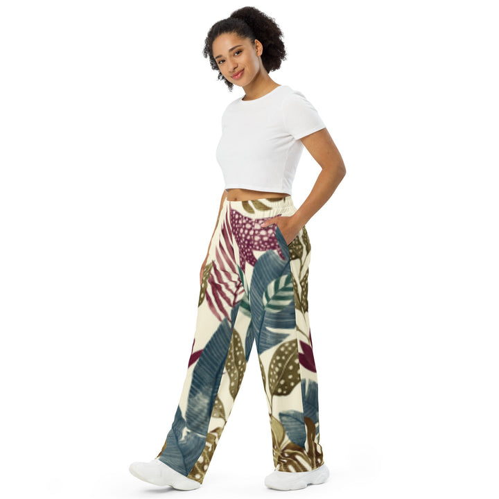 Shopron Vintage Jungle Safari Print Unisex Wide-Leg Pants